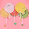5pcs Cute Fruit Summer Cool Fan Plastic Advertising Fan With Pendant Gift Ground Promotion Cultural Supplies