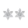 S925 Sterling Silver Oxidized Snowflake Earrings
