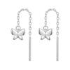 S925 Sterling Silver Platinum-Plated Butterfly Earrings