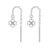 S925 Sterling Silver Lucky Four-leaf Clover Ear Wire Ear Stud Earrings