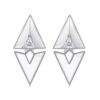 S925 Sterling Silver Platinum-Plated Triangle Geometric Ear Stud Quadrangular Earrings