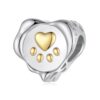 S925 Sterling Silver Electroplated Dog Paw Seal DIY Bracelet Beads