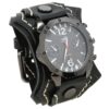 DPANCO W01477 Vintage Multi-Layered Hand-Stitched Leather Bracelet Watch For Men Bold Punk Rock Chain Wristband Accessory
