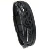 Men Braided Leather Bracelet with Musical Note Design, Magnetic Clasp Multi-Layer Wristband for Casual & Style