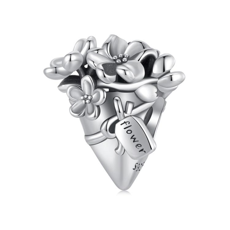 S925 Sterling Silver Oxidized Bouquet Bracelet Beads