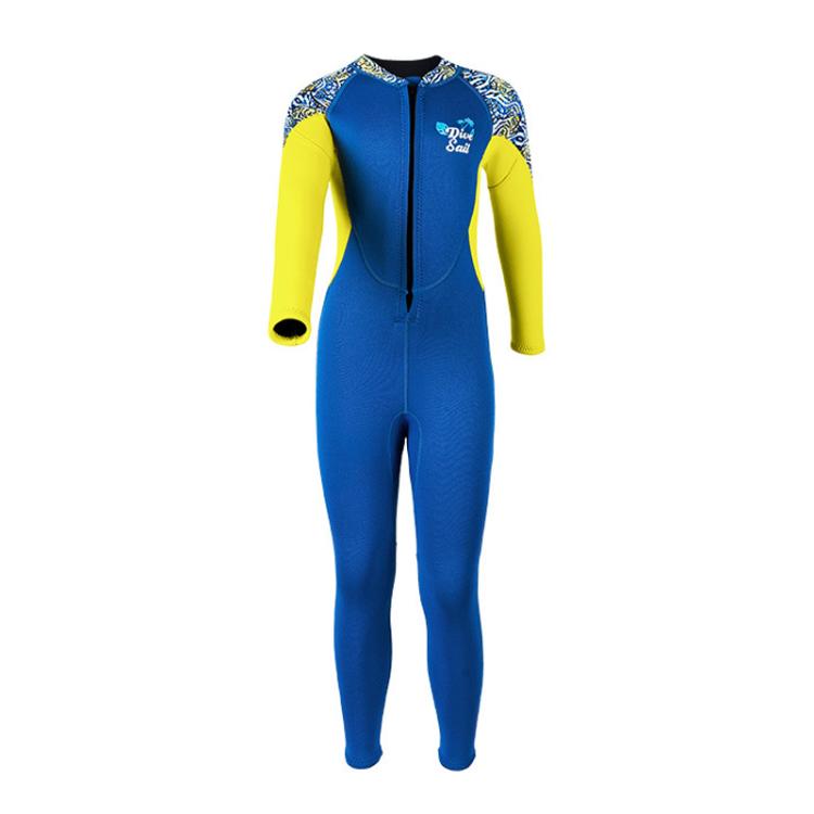 DIVE & SAIL 2.5MM Children Thickened Warm One-Piece Long Sleeve Wetsuit Anti-Cold Snorkeling Surf Suit
