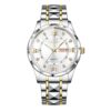 OURSTART GD288 Alloy Steel Strap Quartz Luminous Calendar Men Watch