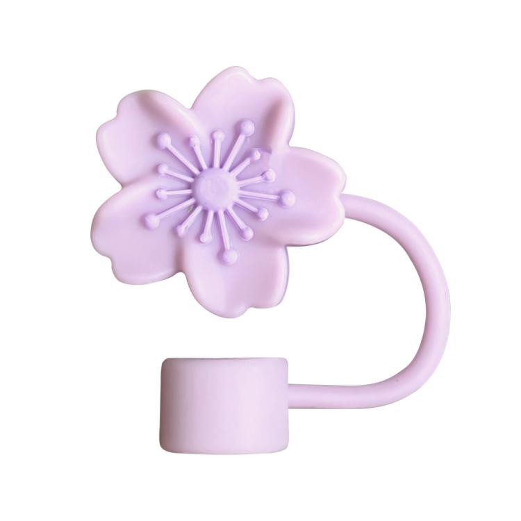 Silicone Cherry Blossom 3D Straw Cap Fits 10mm Straw Sleeve Decoration Accessory Gift