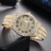 MODIYA Calendar Rhinestone Men Alloy Watch