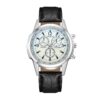 MODIYA Blue Glass Leather Strap Men Quartz Watch