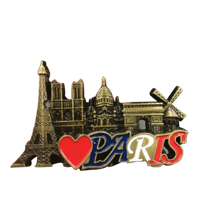 Architectural Landscape Metal Magnetic Refrigerator Stickers Home Decoration