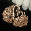 Crystal Swan Brooch Pins Animal Rhinestones Brooches for Women