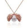 2 PCS Hip Hop Sunflower Titanium Steel Necklace For Men And Women