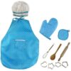 3 PCS Chef Kitchen Baking Tools Apron Girl Toy Set Kindergarten Stage Photography Play Costume Props