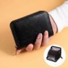RFID Blocking Leather Wallet 9-Card Case Holder Bag