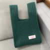 Hollow Knitted Solid Color Shoulder Handbag