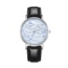 CAGARNY 6812 Round Dial Alloy Silver Case Fashion Men Watch Quartz Watches with PU Leather Band