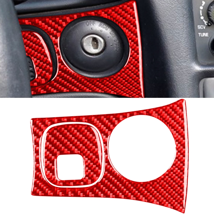 2 in 1 Carbon Fiber Car Key Panel Sticker for Chevrolet Corvette C5 1998-2004, Left Drive
