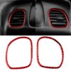 2 in 1 Carbon Fiber Car Front Passenger Seat Air Outlet Ring Sticker for Chevrolet Corvette C5 1998-2004, Left Drive