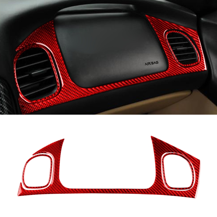 3 in 1 Carbon Fiber Car Front Passenger Seat Air Outlet Sticker Kits for Chevrolet Corvette C5 1998-2004, Left Drive