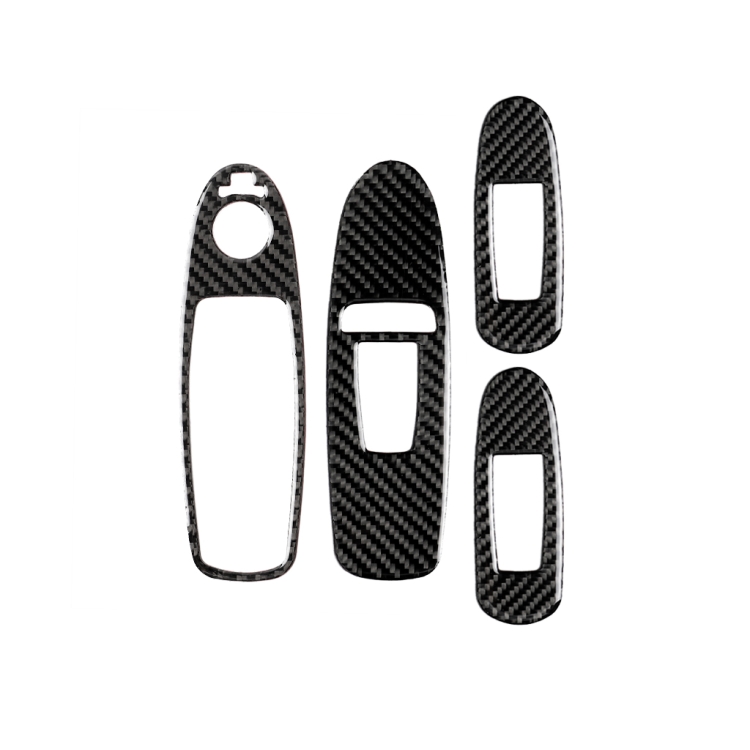 4 PCS Car Carbon Fiber Window Lift Panel Decorative Sticker for Infiniti Q50 2014-2020, Left Drive