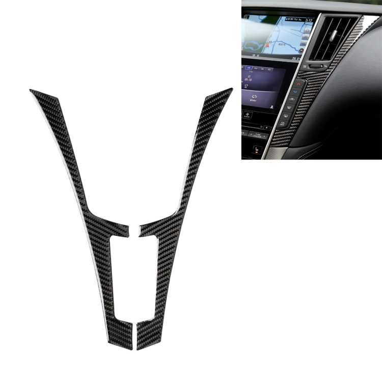 Car Carbon Fiber Central Control Side F Frame Decorative Sticker for Infiniti Q50 / Q60 2014-2020