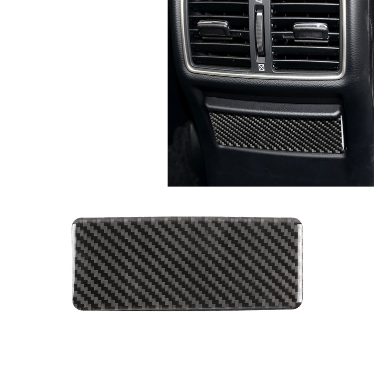 Car Carbon Fiber Rear Seat Ashtray Panel Decorative Sticker for Infiniti Q50 / Q60 2014-2020