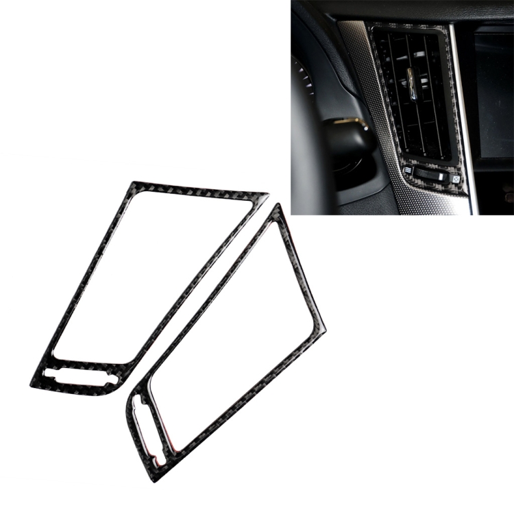 2 PCS Car Carbon Fiber Central Air Outlet Frame Decorative Sticker for Infiniti Q50 / Q60 2014-2020