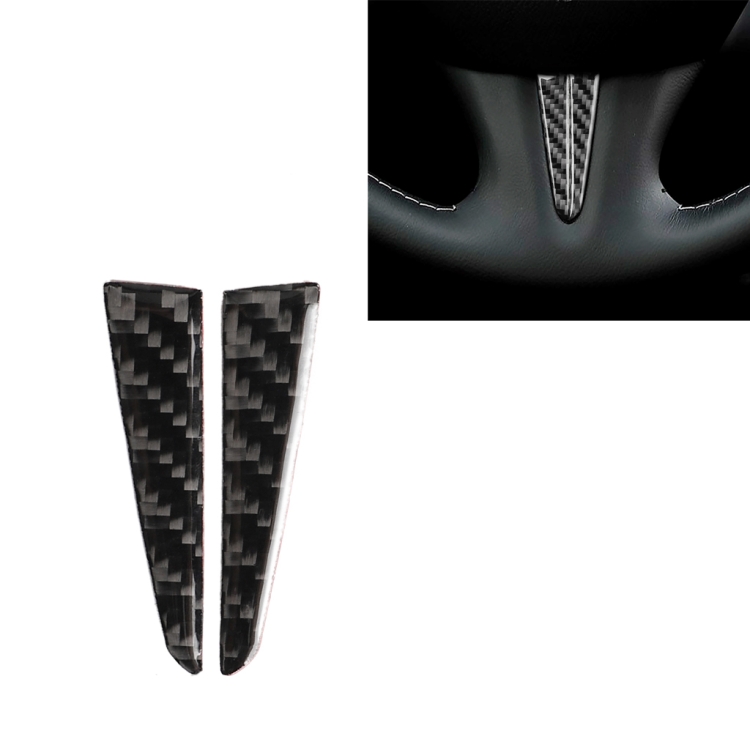2 PCS Car Carbon Fiber Steering Wheel Below Decorative Sticker for Infiniti Q50 / Q60 2014-2020