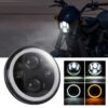 EagleVision DC9-30V 35W 6000K 4000LM 5.75 inch Round Motorcycle LED Headlight with Angel Eye for Harley-Davidson
