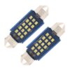 2pcs 39mm DC12-24V / 1W / 6000K / 60LM 15LEDs SMD Car Reading Lamp Dome Light