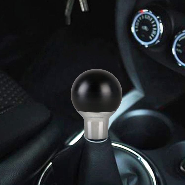 Universal Car Small Round Ball Resin + Carbon Fiber Metal Gear Shift Knob
