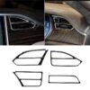 4 PCS Carbon Fiber Car Central Control Instrument Outlet Decorative Sticker for Tesla Model X, Suitable for Left Driving
