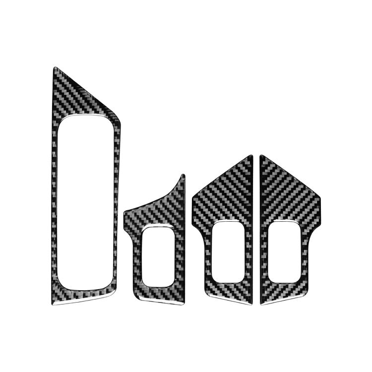 4 PCS / Set Carbon Fiber Car Glass Lift Switch Decorative Sticker for Mercedes-Benz B-Class 2019 / GLB 2020,Left Drive