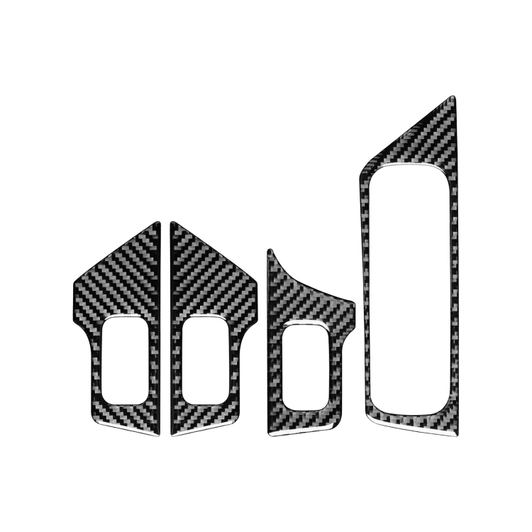 4 PCS / Set Carbon Fiber Car Glass Lift Switch Decorative Sticker for Mercedes-Benz B-Class 2019 / GLB 2020,Right Drive