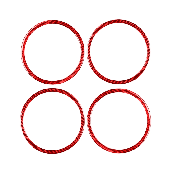 4 PCS Set for Honda CRV 2007-2011 Carbon Fiber Car Door Horn Ring Decorative Sticker,Left and Right Drive Universal