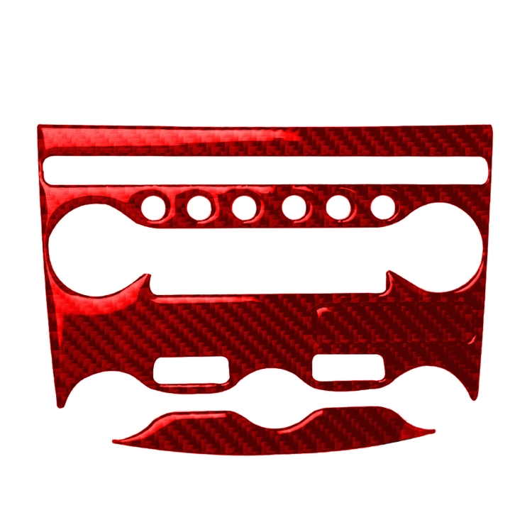3 in 1 Car Carbon Fiber Air Conditioning Adjustment Panel Decorative Sticker for Nissan 370Z / Z34 2009-, Left and Right Drive Universal