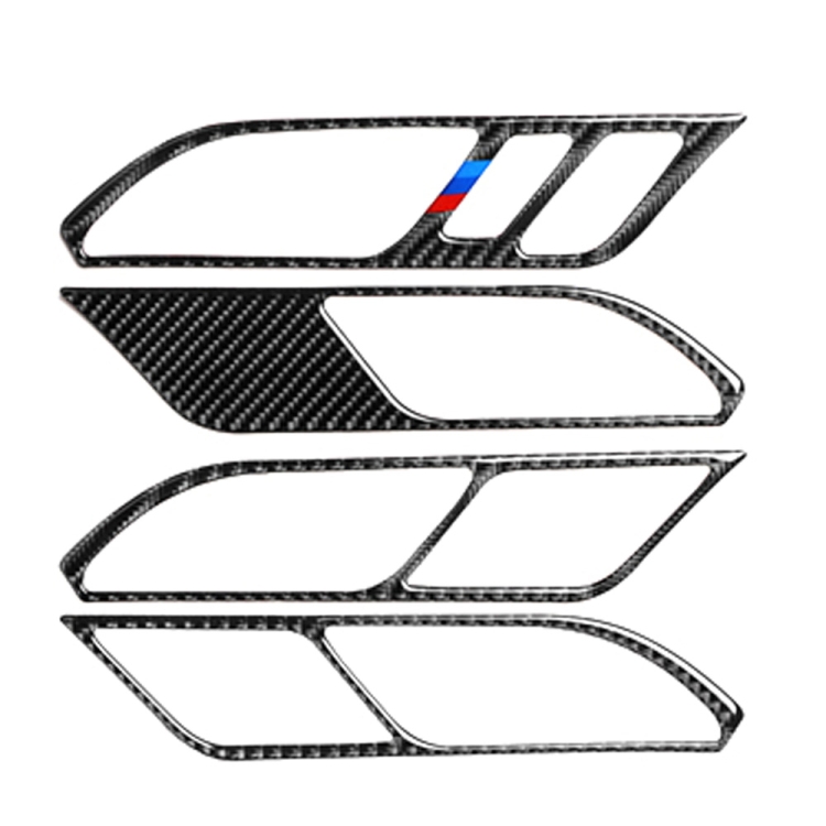 Car Carbon Fiber Inner Door Handle 3-color Decorative Sticker for BMW G01 X3 2018-2020 / G02 X4 2019-2020, Left Drive