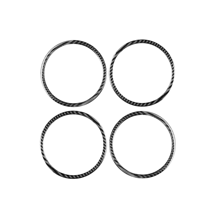 4 PCS / Set Carbon Fiber Car Door Horn Ring Decorative Sticker for Honda CRV 2007-2011,Left and Right Drive Universal