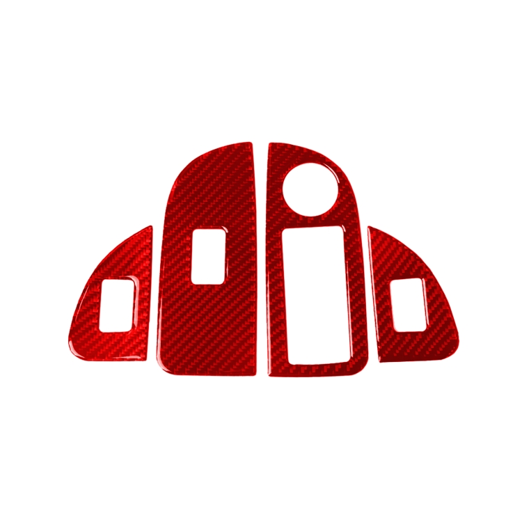 4 PCS / Set Carbon Fiber Car Window Button Panel Decorative Sticker for Alfa Romeo Giulia 2017-2019,Left Drive