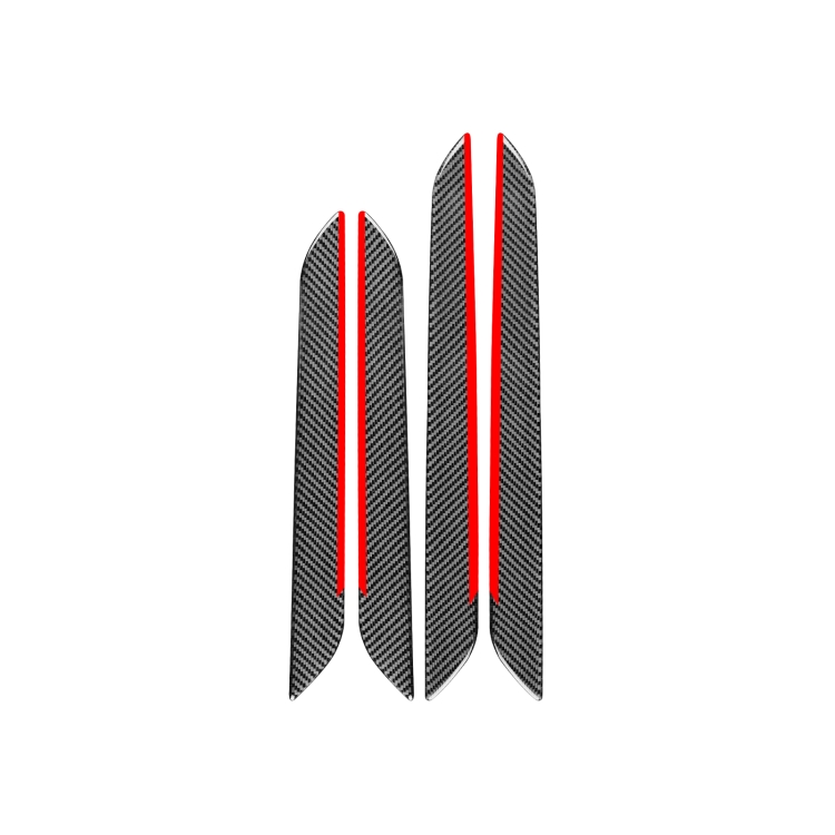4 PCS / Set Carbon Fiber Car Interior Door Trim Red Edge Decorative Sticker for Audi Q3 2013-2018,Left and Right Drive Universal