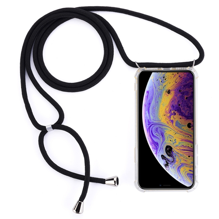 Four-Corner Anti-Fall Trasparent TPU Mobile Phone Case With Lanyard