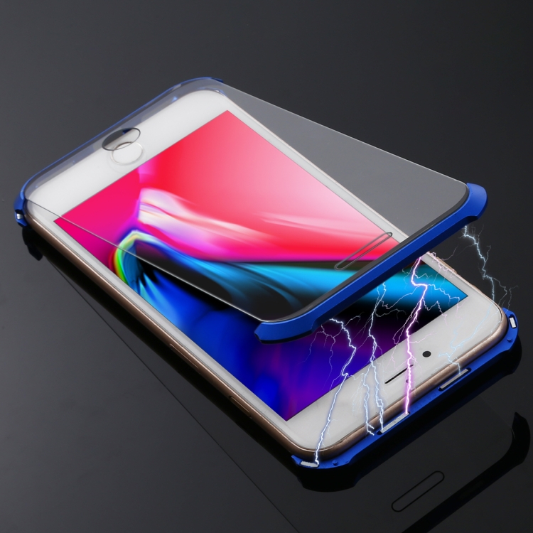 Ultra-Thin Angular Frame Magnetic Absorption Double-Sided Tempered Glass Shell for iPhone 8 Plus
