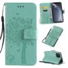 Tree & Cat Pattern Pressed Printing Horizontal Flip PU Leather Case with Holder & Card Slots & Wallet & Lanyard