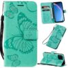 Pressed Printing Butterfly Pattern Horizontal Flip PU Leather Case with Holder & Card Slots & Wallet & Lanyard