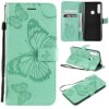 Pressed Printing Butterfly Pattern Horizontal Flip PU Leather Case with Holder & Card Slots & Wallet & Lanyard