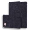 Calf Pattern Double Folding Design Embossed Leather Case with Wallet & Holder & Card Slots