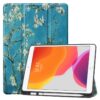 For iPad 10.2 Colored Drawing Horizontal Flip Leather Case with Three-folding Holder & Sleep / Wake-up Function
