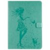Pressed Printing Woman and Cat Pattern Horizontal Flip Leather Case with Holder & Card Slots & Wallet