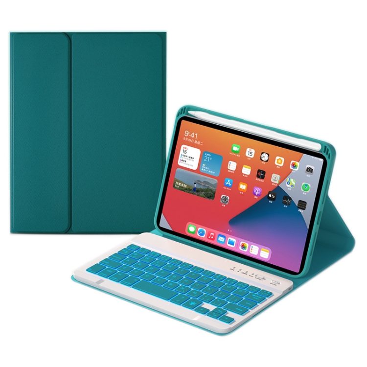 HK006D Square Keys Detachable Bluetooth Candy Color Keyboard Leather Case with Colorful Backlight & Holder for iPad mini 6